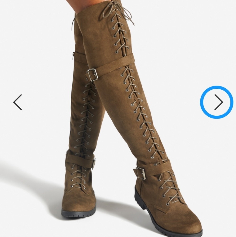 ShoeDazzle Piper Thigh High Combat Boots